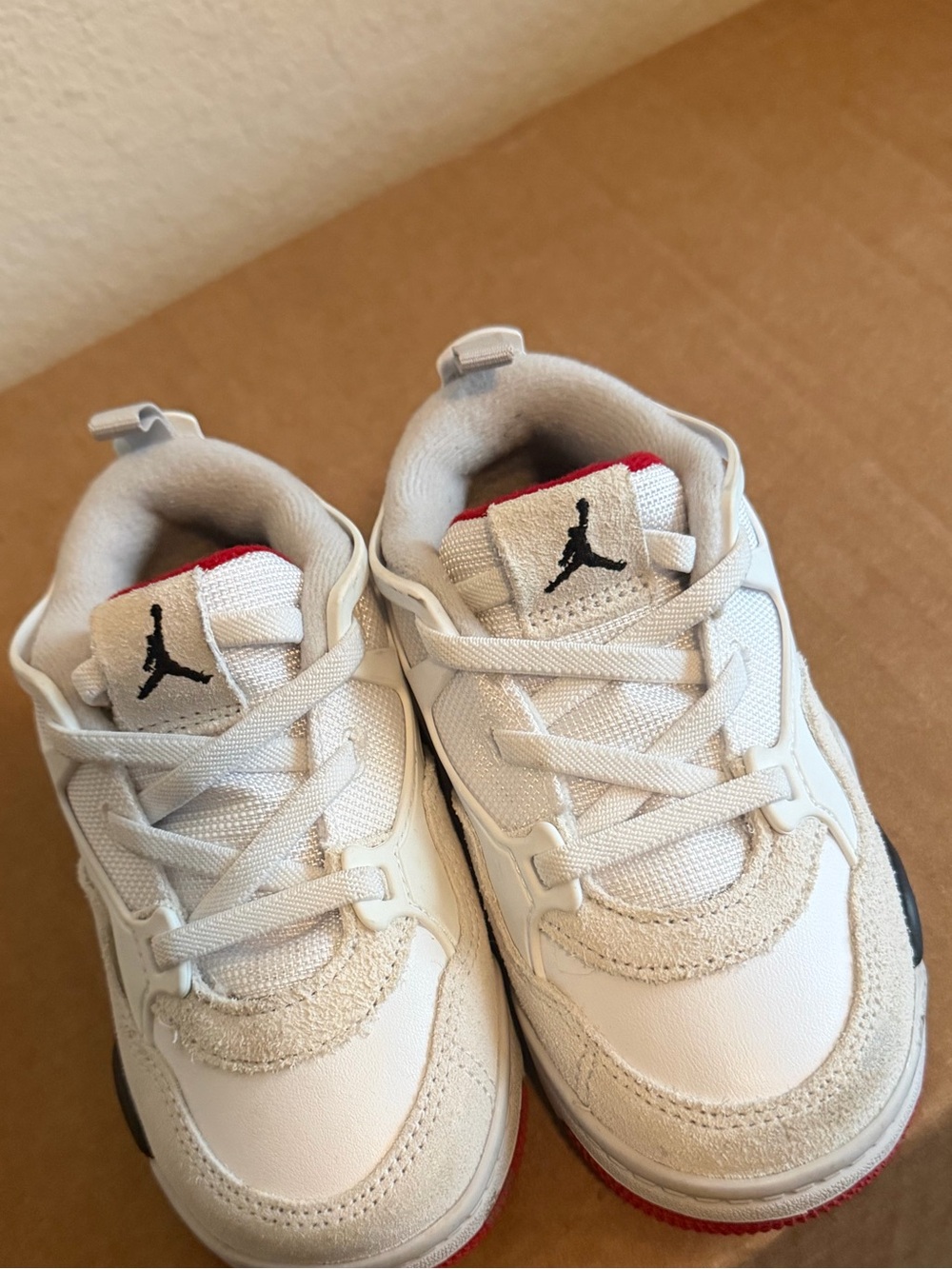 Nike Jordan Toddler White and Red Athletic Shoes